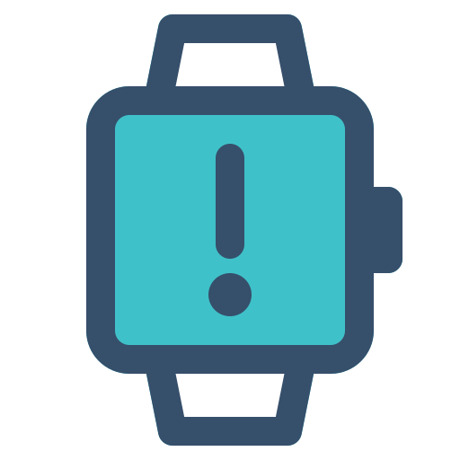 Smart, smart watch, warning, watch icon